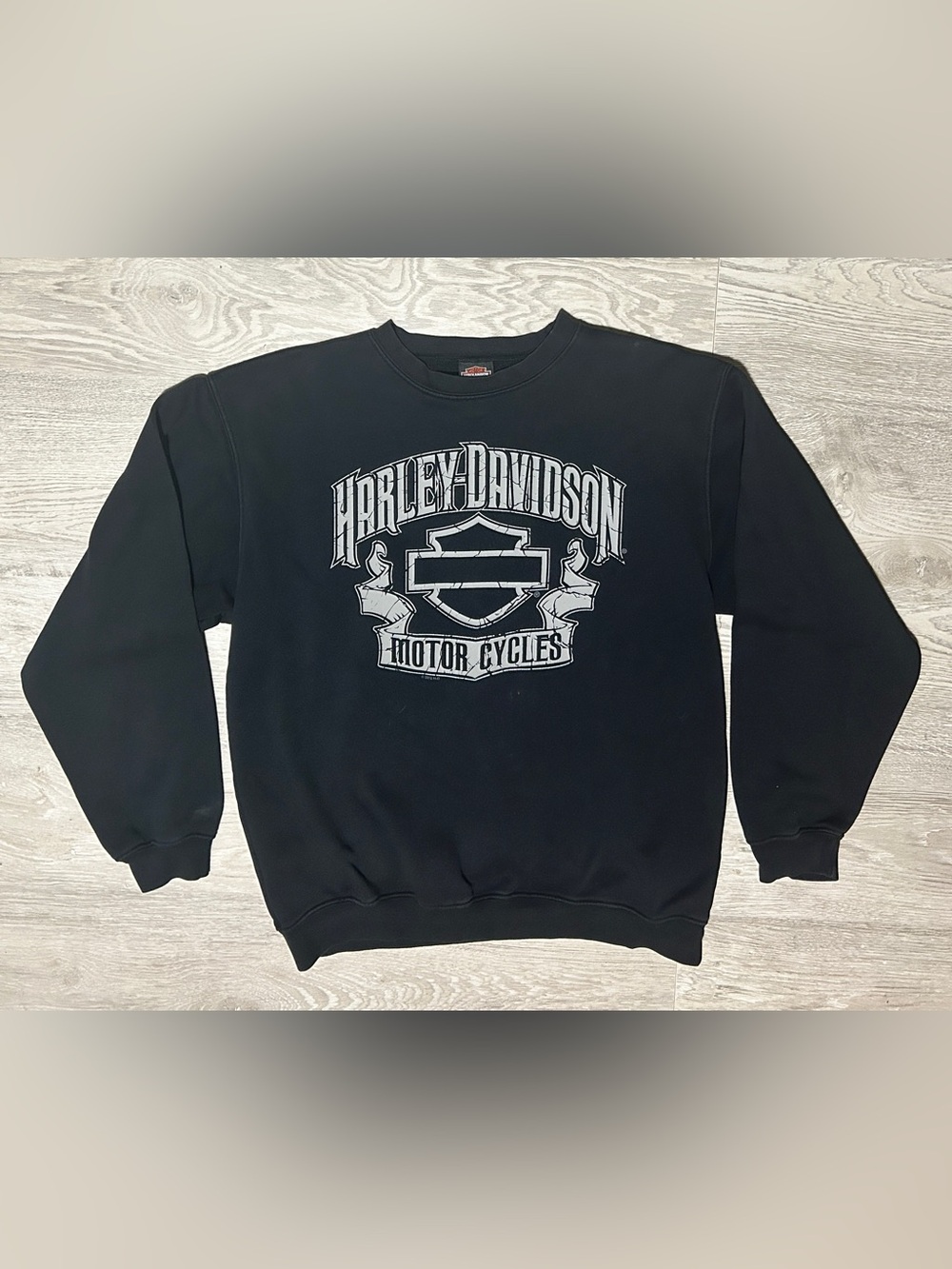 2012 Harley-Davidson Gowanda New York’s Men’s Black Graphic Crewneck Sweater